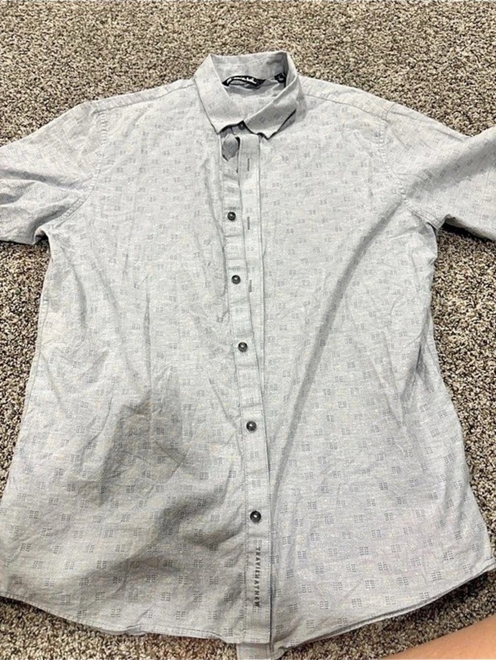 Tommy Bahama Men's Geometric Button Down in Gray Like New
